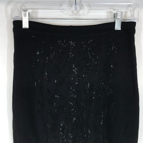 A.L.C. -WOMEN'S 0 - BLACK SEQUIN VISCOSE LINED PENCIL SKIRT - Picture 2 of 8